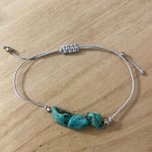 Blue Turquoise Beaded Bracelet Adjustable